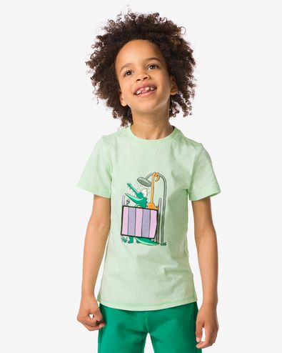 t-shirt enfant avec crocodile vert 98/104 - 30783303 - HEMA