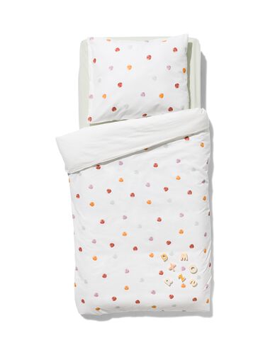housse de couette tout-petit 120x150 coton doux pois color&eacute;s - 5720177 - HEMA