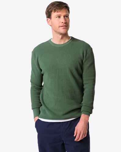 herentrui Lars wafel middengroen middengroen - 2140790MIDGREEN - HEMA