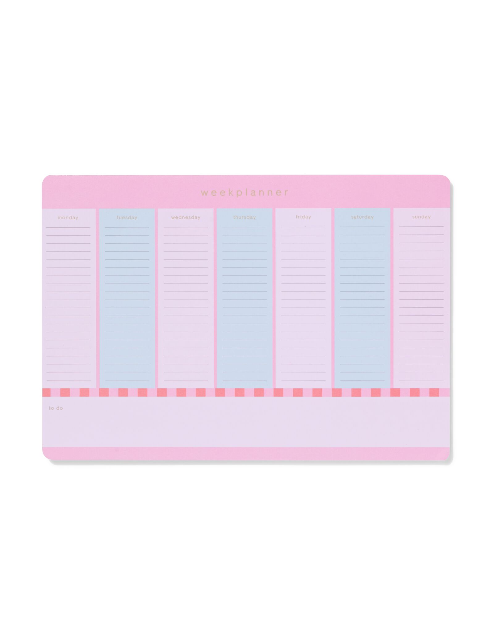 agenda hebdomadaire 29,5 x 21 cm rose-bleu - 14100236 - HEMA