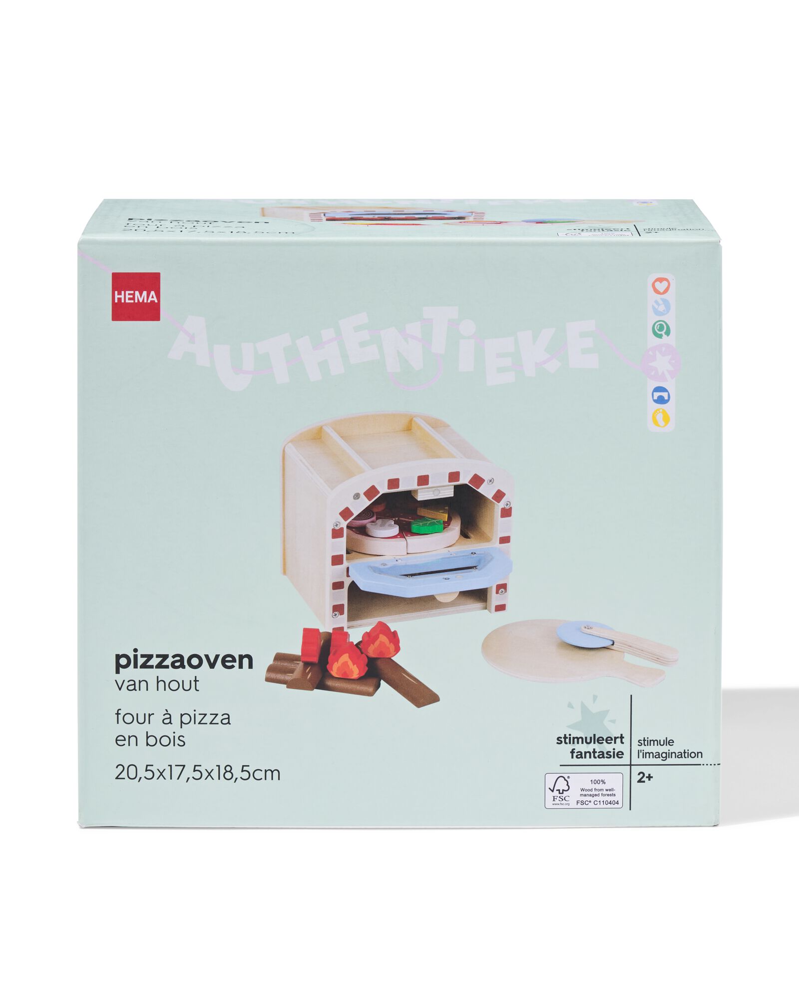 Pizzaofen 21 &times; 20 &times; 19 cm Holz - 15100237 - HEMA