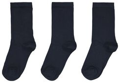 3 paires de chaussettes femme en coton bio bleu foncé bleu foncé - 1000025215 - HEMA