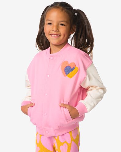 kinder baseballvest hartjes fuchsia fuchsia - 30862625FUCHSIA - HEMA