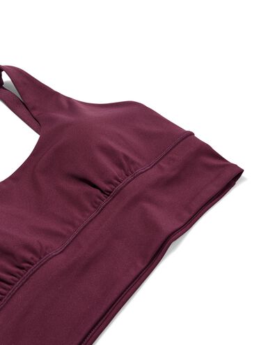 sportbh light support zonder beugel bordeauxrood bordeauxrood - 21700346BURGUNDYRED - HEMA