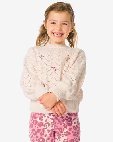pull enfant ajour&eacute; floral  &eacute;cru - 30838600ECRU - HEMA