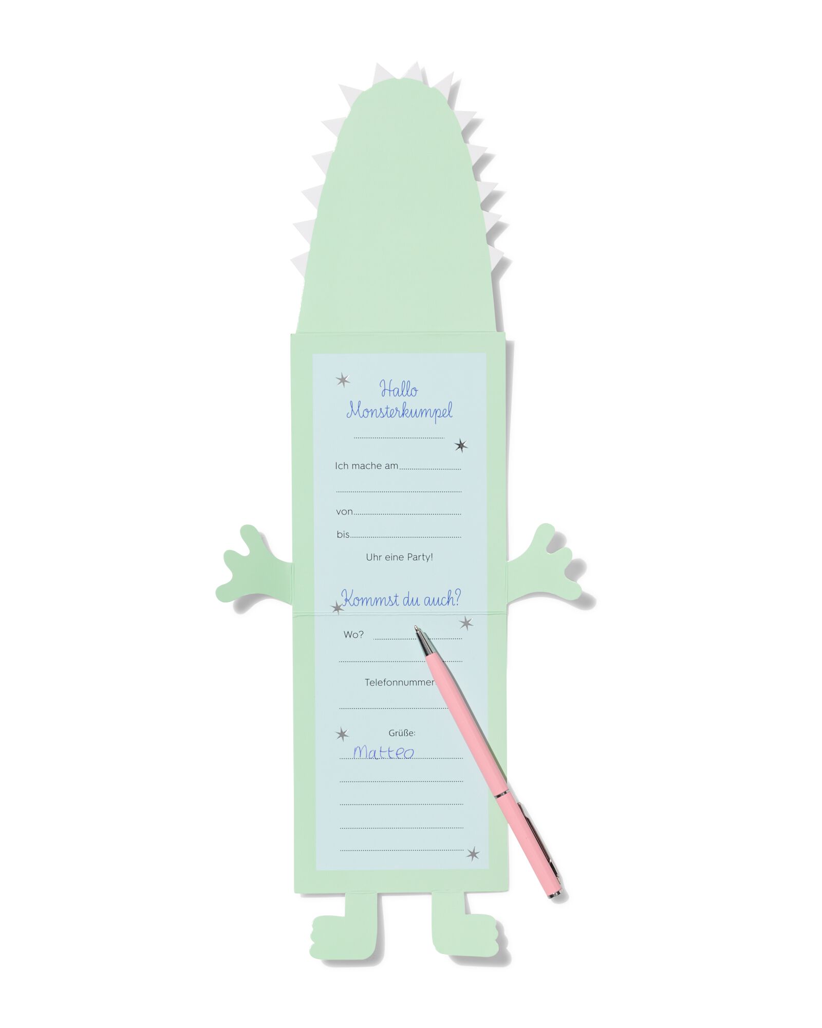 uitnodigingskaarten monsters - 8 stuks - 14250396 - HEMA