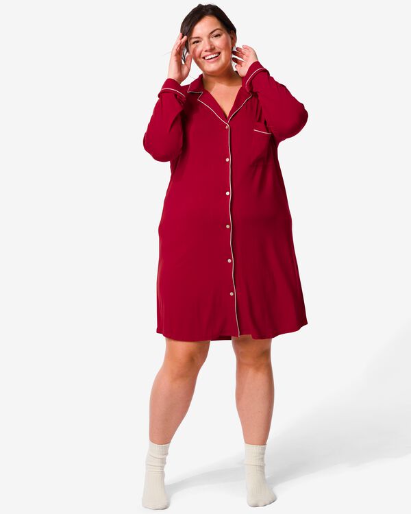 Damen-Nachthemd, Viskose rot rot - 23460150RED - HEMA