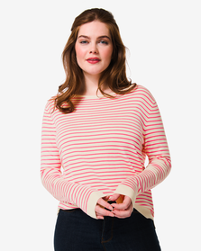Damen-Pullover Olga, Streifen rosa rosa - 1000029943 - HEMA