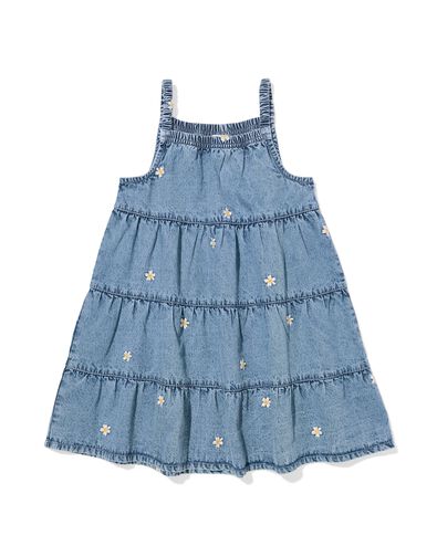 Kinderkleid in A-Linie, gebl&uuml;mt blau blau - 30844600BLUE - HEMA