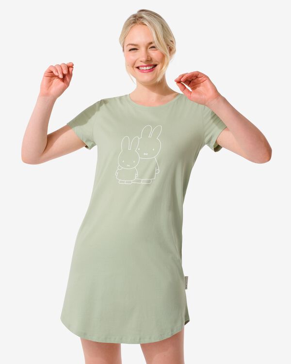 chemise de nuit femme Miffy coton vert clair vert clair - 1000031252 - HEMA