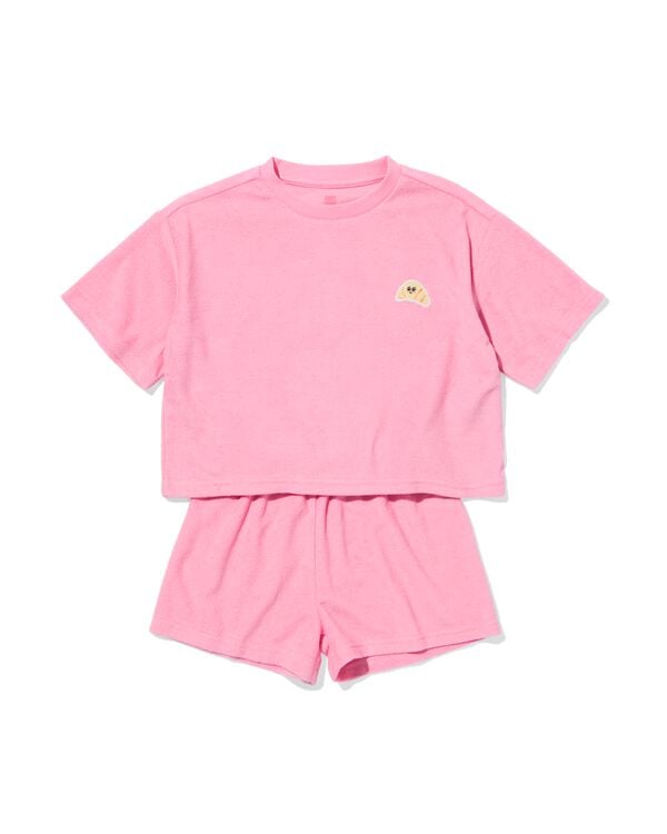 pyjacourt enfant tissu &eacute;ponge croissant rose - 23003860PINK - HEMA