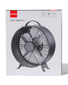 ventilateur de table rétro Ø25.8cm noir mat - 80060023 - HEMA