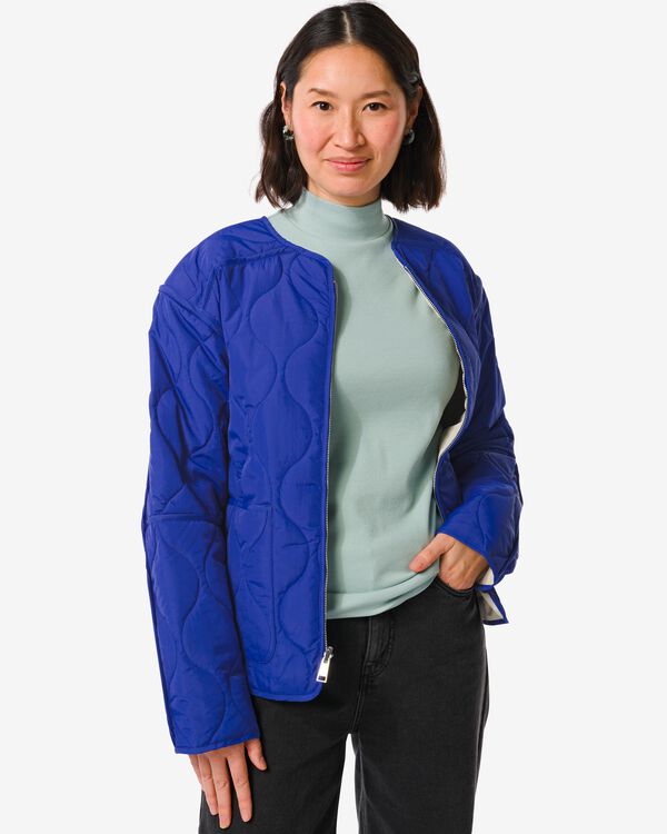 manteau réversible femme Eloise avec manches zippées bleu bleu - 36279760BLUE - HEMA