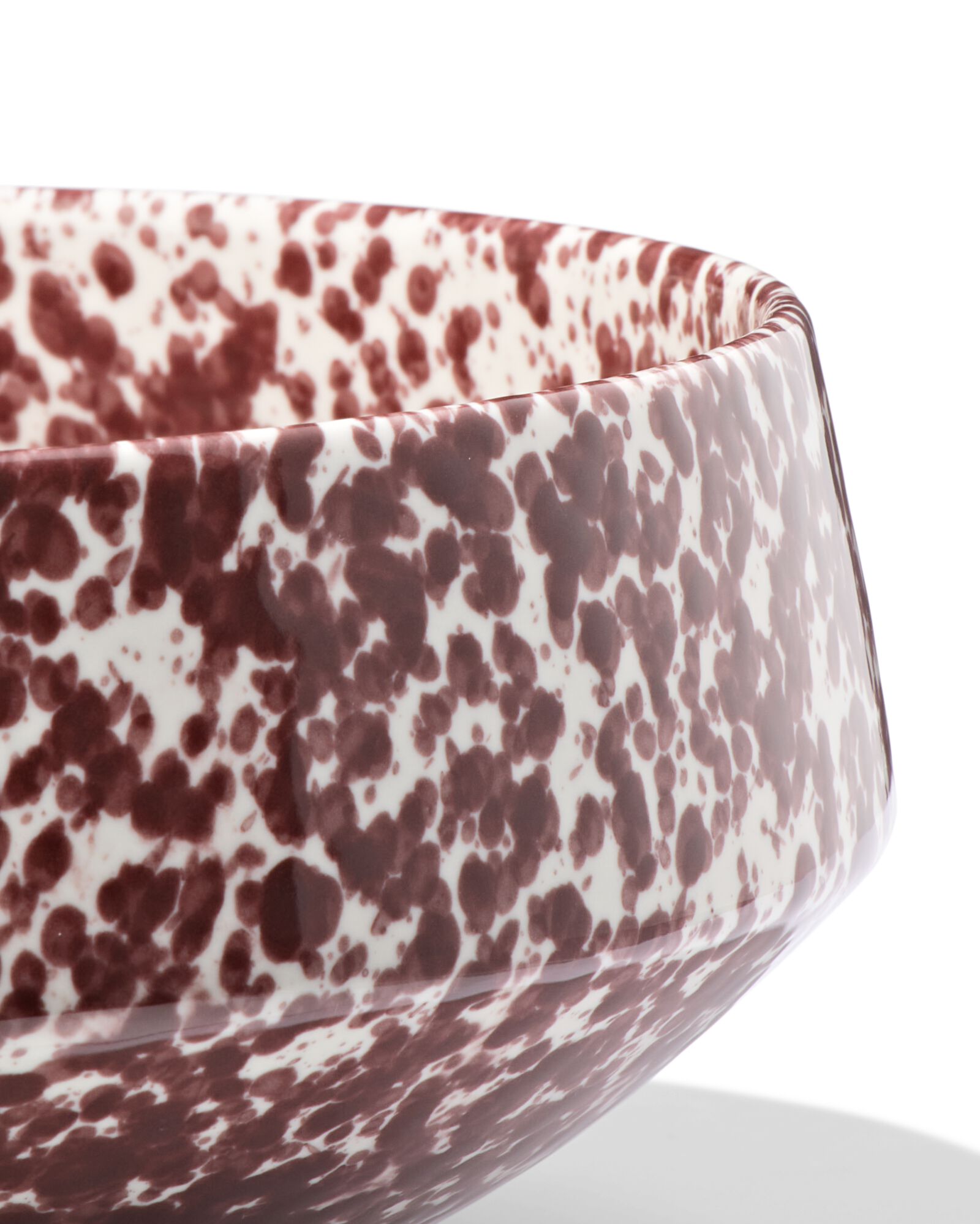 saladeschaal &Oslash;21cm Trend aardewerk bordeauxrood spikkel - 9650359 - HEMA