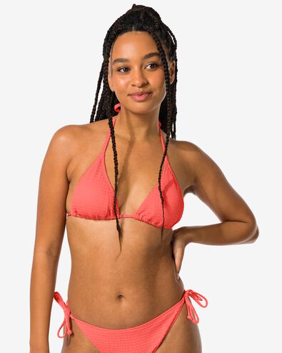 Damen-Triangel-Bikinioberteil korallfarben S - 22351187 - HEMA