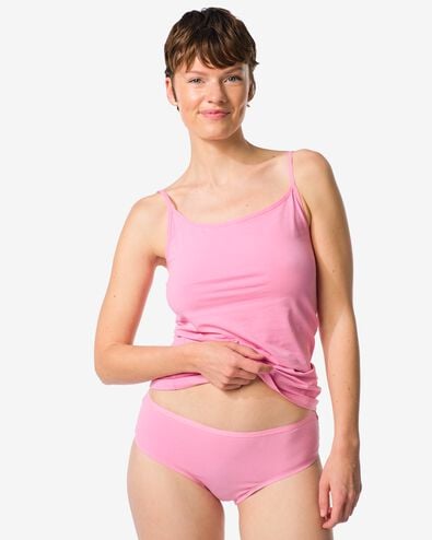 Damen-Hipster aus Baumwolle mit Spitze rosa - 19601835PINK - HEMA