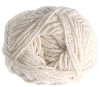 fil à tricoter et à crocheter en coton recyclé 85m ivoire ivoire - 1000028224 - HEMA