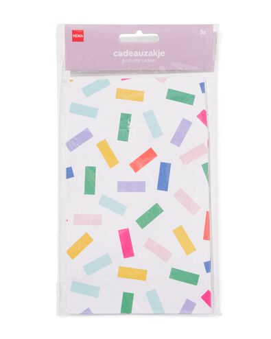 sacs cadeaux S confetti - lot de 3 - 14710297 - HEMA