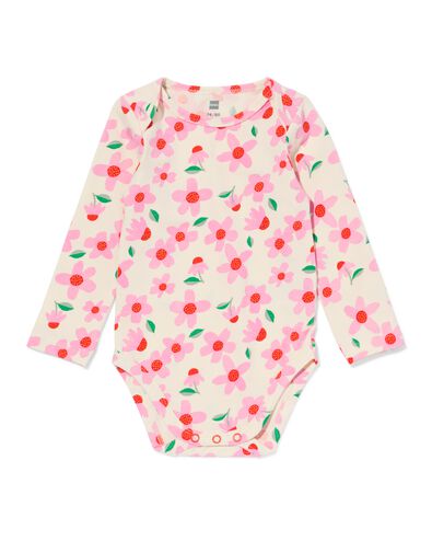 body met stretch bloemen roze roze - 33300850PINK - HEMA