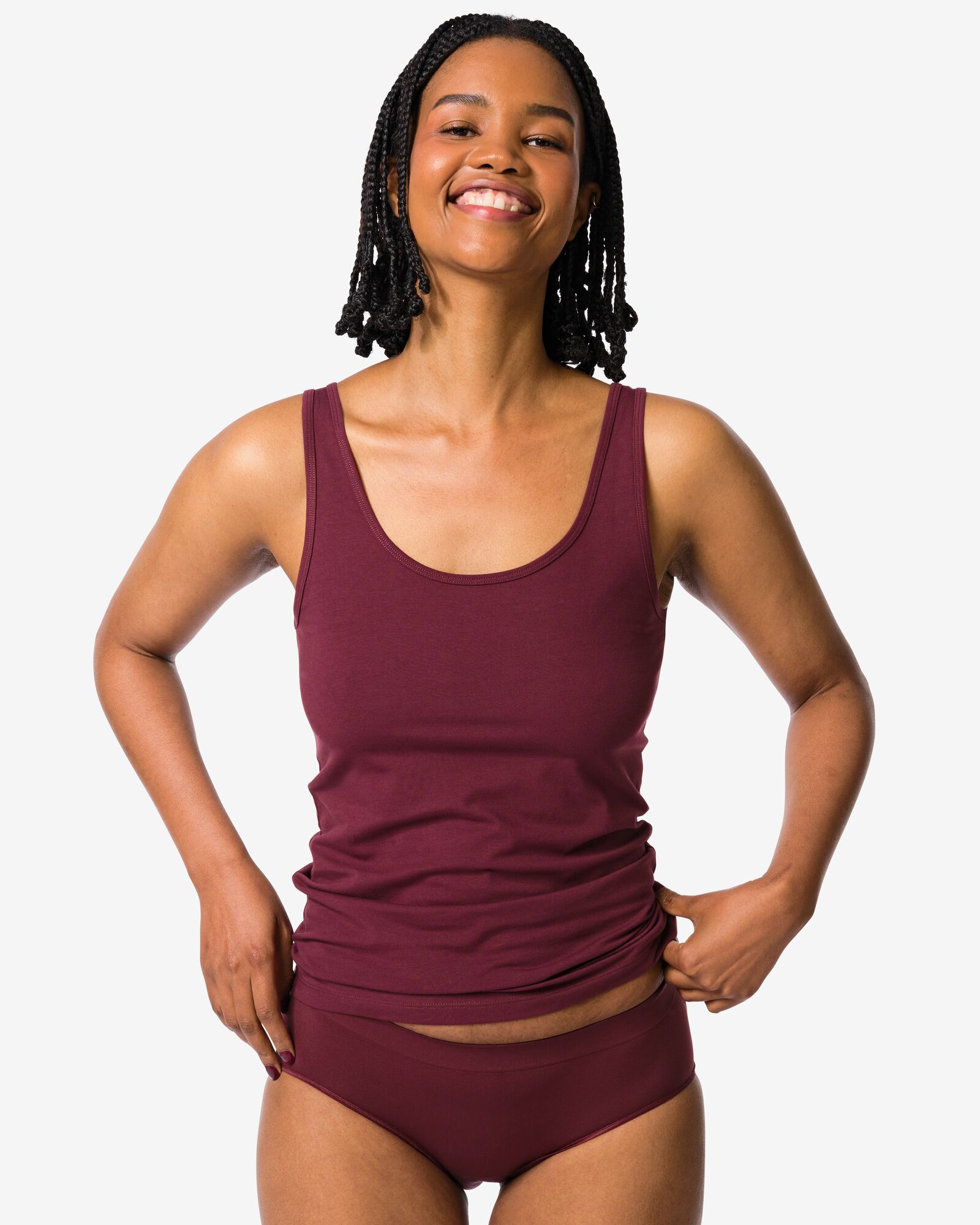 dameshipster naadloos micro met kant bordeauxrood - 19611534BURGUNDYRED - HEMA