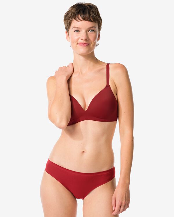 slip femme seconde peau microfibre rouge fonc&eacute; - 19641325DARKRED - HEMA