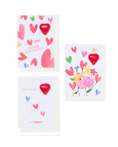 carte de voeux avec coeur en chocolat et mélange de fleurs - 24162315 - HEMA