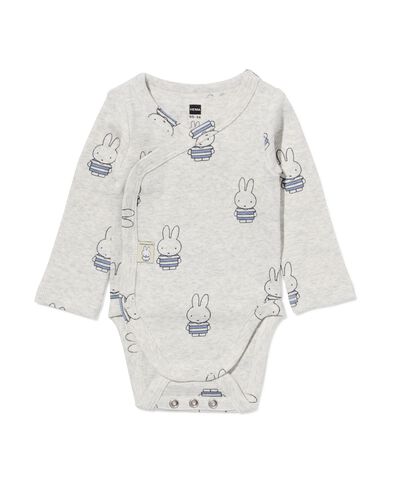 body croisé évolutif Miffy nouveau-né côtelé gris chiné gris chiné - 33433420GREYMELANGE - HEMA
