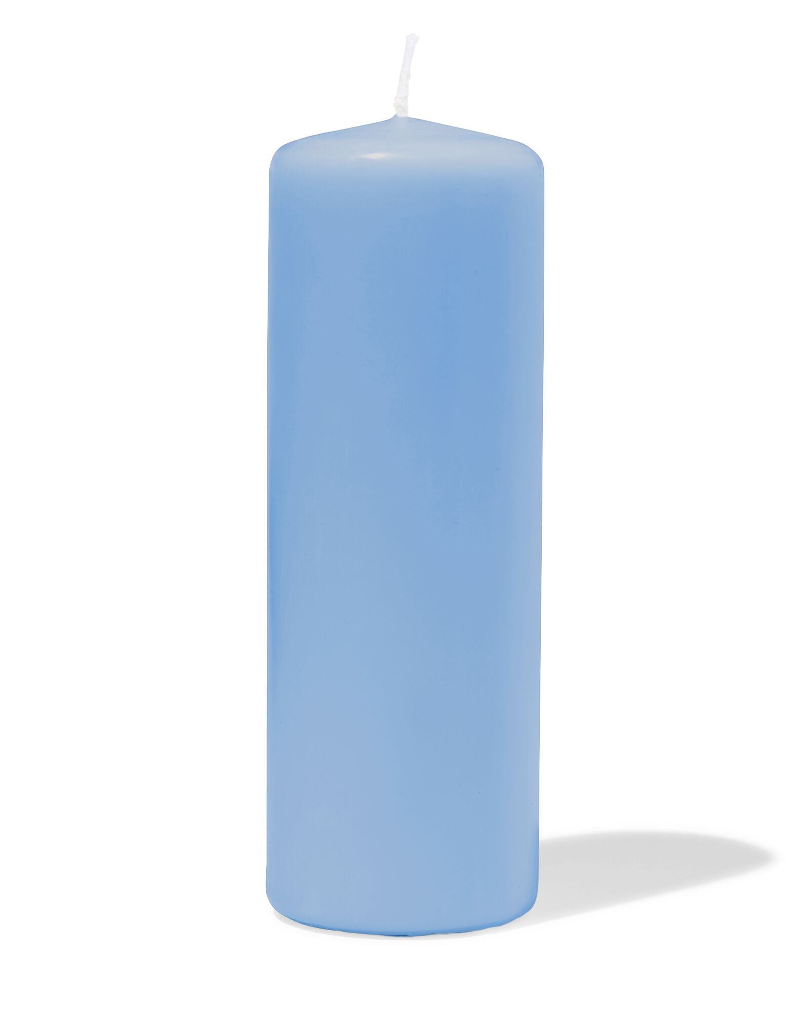 bougie cylindrique ⌀ 7 x 20 cm lisse bleu clair - 13509067 - HEMA