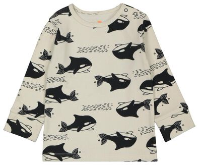 babypyjama rib orka's zwart/wit - 1000022870 - HEMA
