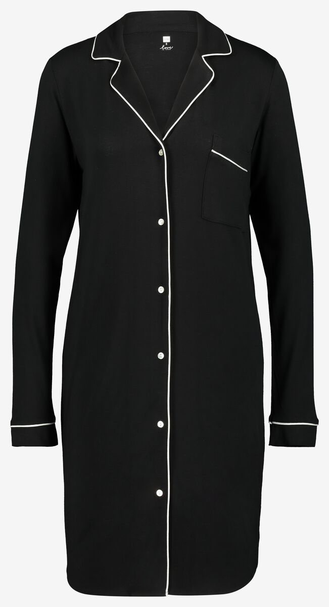 chemise de nuit femme noir - 1000022613 - HEMA