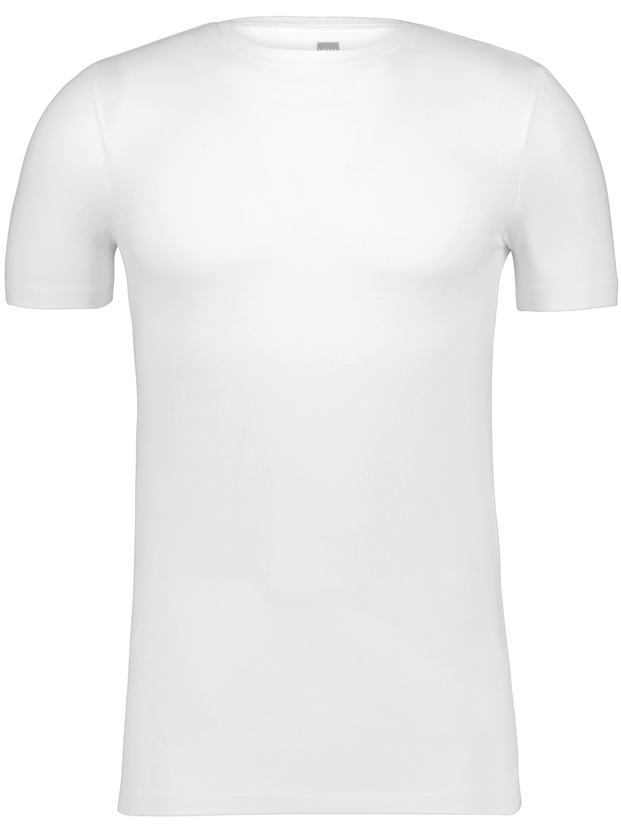t-shirt homme slim fit col rond blanc M - 34276804 - HEMA