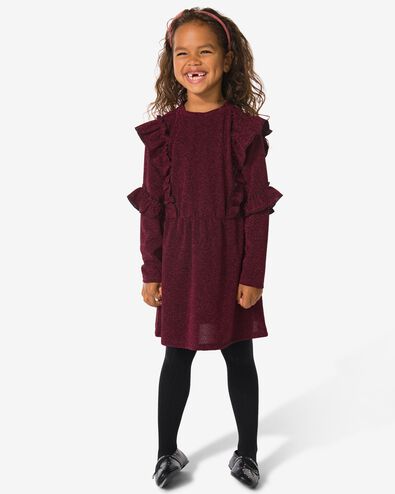robe enfant volant paillettes bordeaux bordeaux - 30836606BURGUNDYRED - HEMA