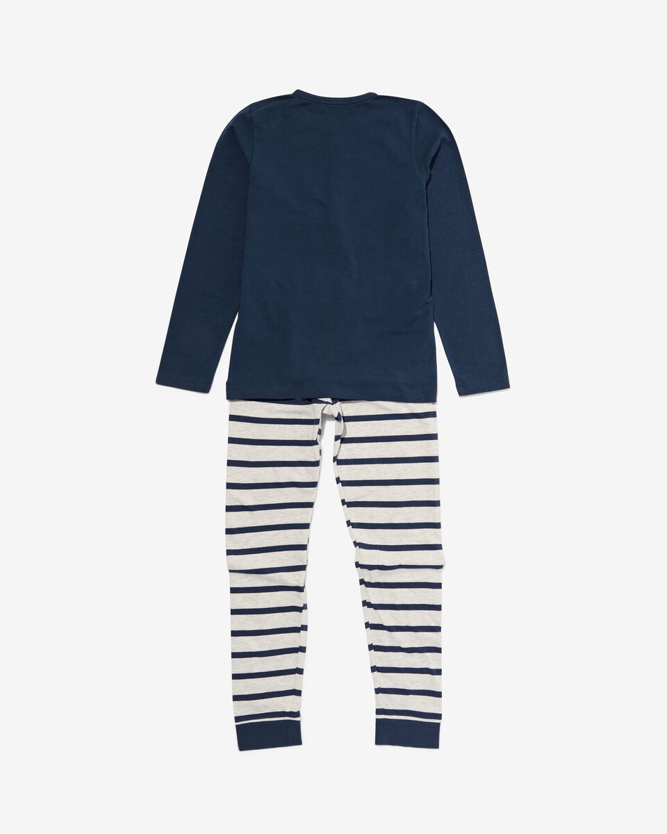 Kinder-Pyjama, Streifen dunkelblau dunkelblau - 1000030185 - HEMA
