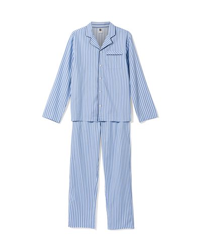 pyjama homme Palle popeline ray&eacute; bleu moyen bleu moyen - 23686210MIDBLUE - HEMA