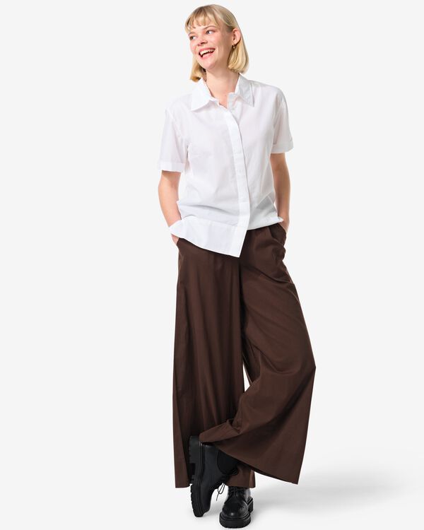 pantalon femme Ilva wide leg marron marron - 36288970BROWN - HEMA
