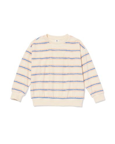 kindertrui gebreid strepen regular fit ecru ecru - 30716701ECRU - HEMA
