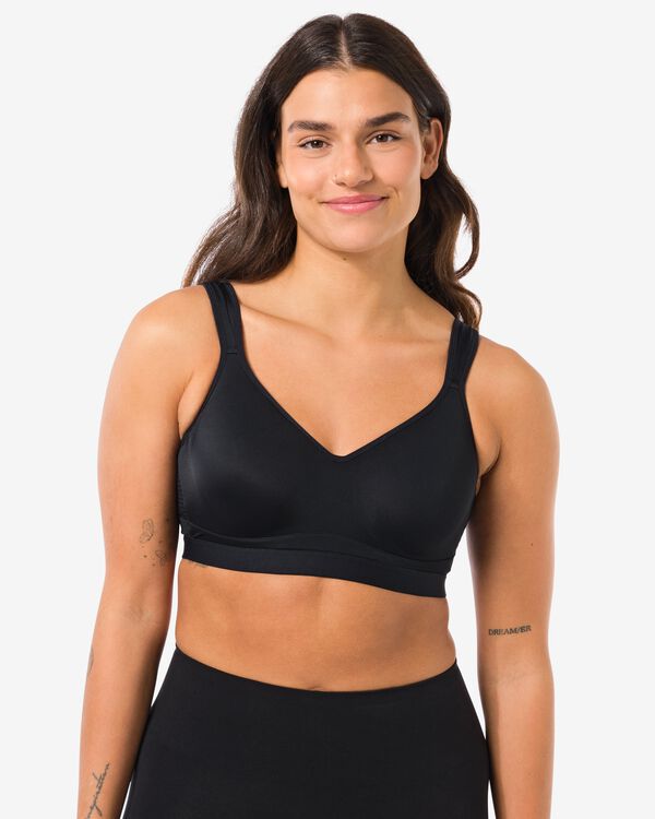 soutien-gorge de sport pr&eacute;form&eacute; avec armatures B-F - support intense noir noir - 1000015349 - HEMA