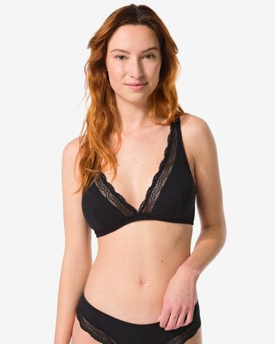 Spitzen-Bralette ohne B&uuml;gel schwarz schwarz - 21900191BLACK - HEMA