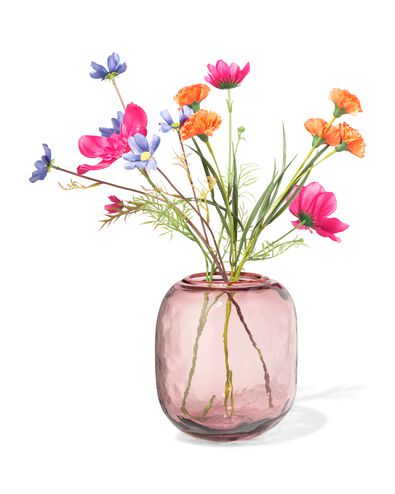 Vase ⌀ 8,2 &times; 21,8 cm, Glas, rosa - 13325002 - HEMA