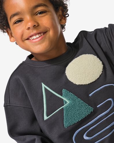 kindersweater grafisch donkergrijs donkergrijs - 30707008DARKGREY - HEMA