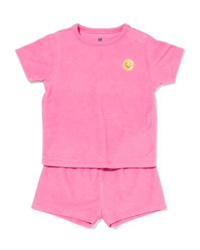 pyjama b&eacute;b&eacute; en tissu &eacute;ponge visage rose - 33347740PINK - HEMA