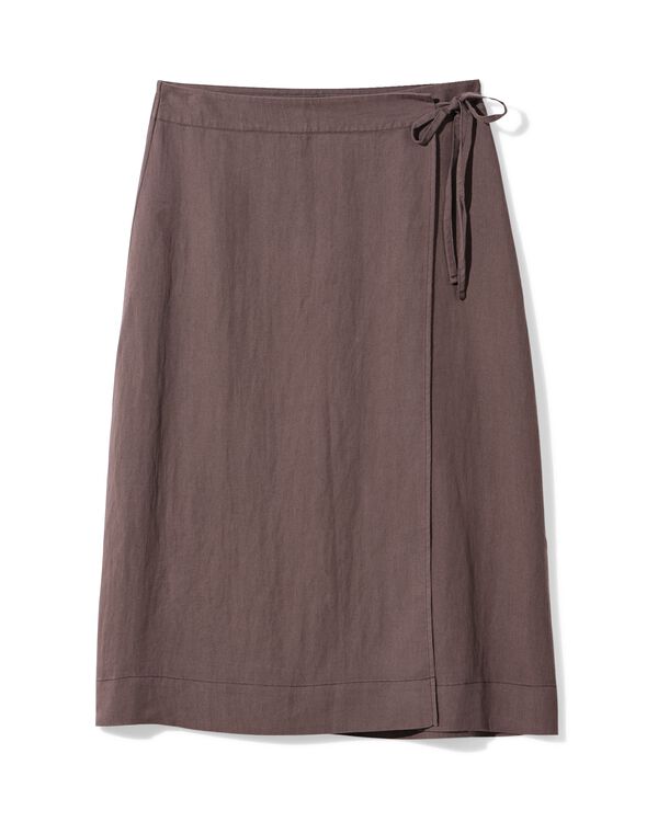 dames overslagrok Inez regular fit bruin bruin - 36207390BROWN - HEMA