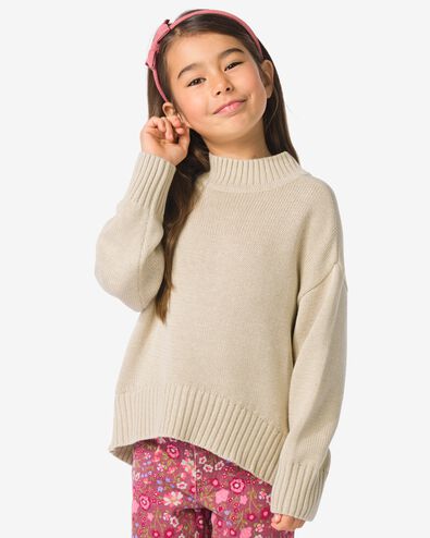 kindertrui grofgebreid  ecru ecru - 30837116ECRU - HEMA