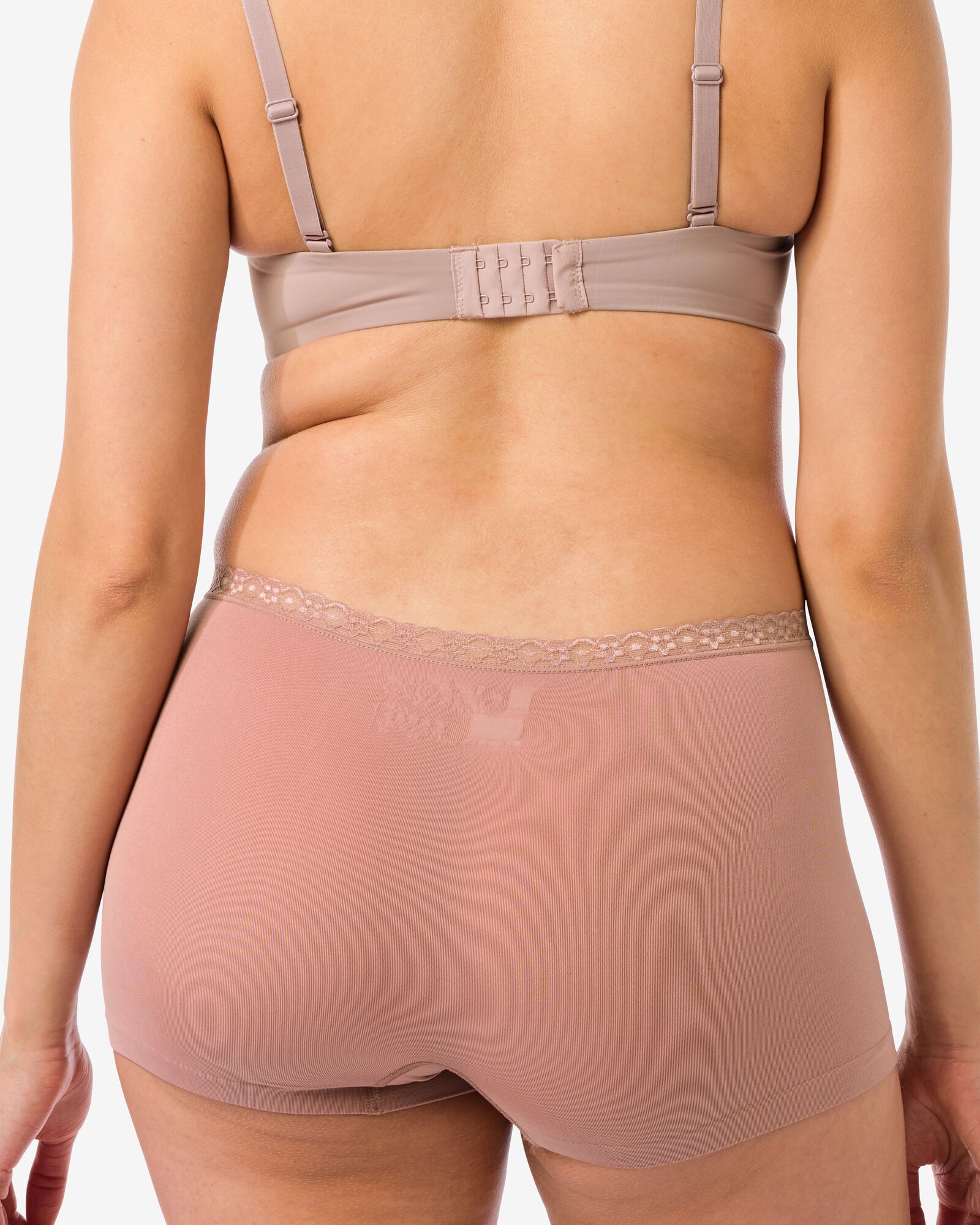 damesboxer naadloos micro met kant lichtbruin - 19690822LIGHTBROWN - HEMA