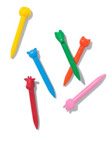 waskrijtjes dier - 6 stuks - 15990225 - HEMA