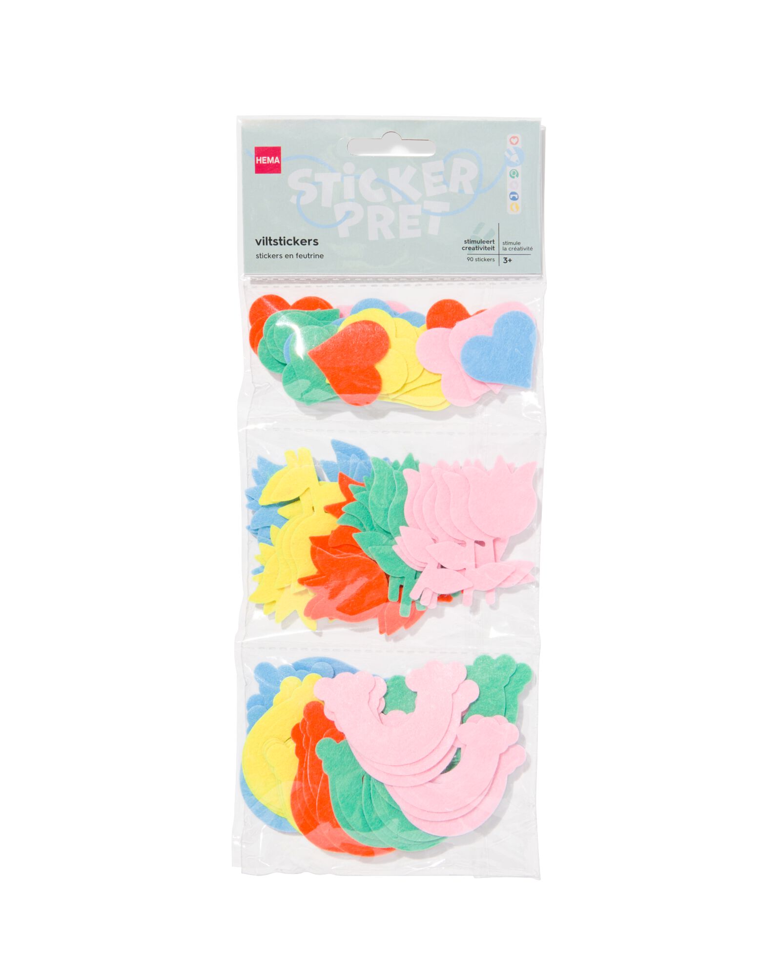 viltstickers figuren - 90 stuks - 15960024 - HEMA