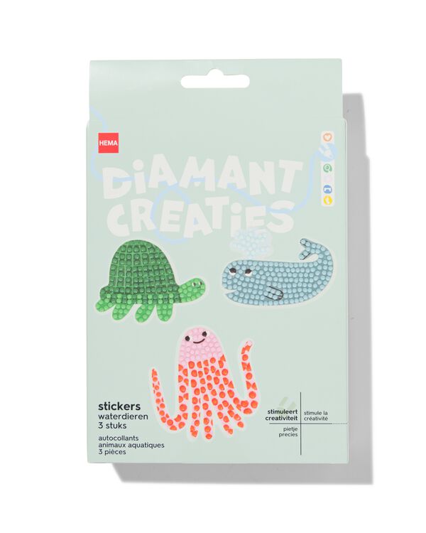 diamantcreaties stickers waterdieren - 3 stukis - 15900358 - HEMA