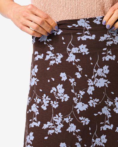 jupe femme Darly coupe classique fleurs marron fonc&eacute; marron fonc&eacute; - 36304170DARKBROWN - HEMA