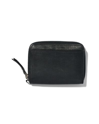 portemonnaie zippé cuir noir RFID 9.x11.5 - 18110036 - HEMA
