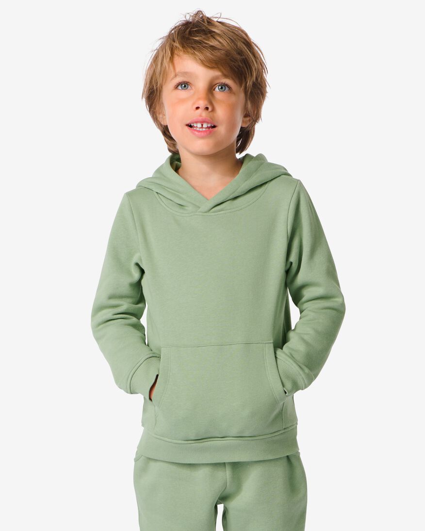 hoodie enfant avec poche kangourou vert vert - 1000032253 - HEMA